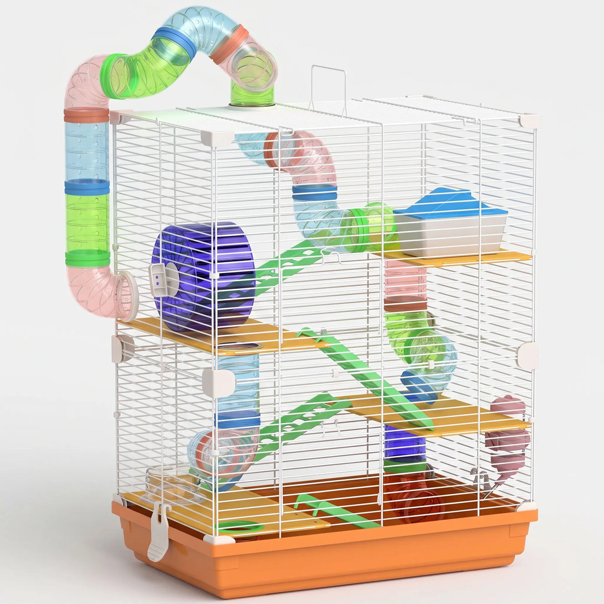 Flere etagers hamsterbur med rør - Tubix