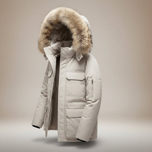 Herre Parka Jakke med Aftagelig Hætte - Optimal Vejrbeskyttelse