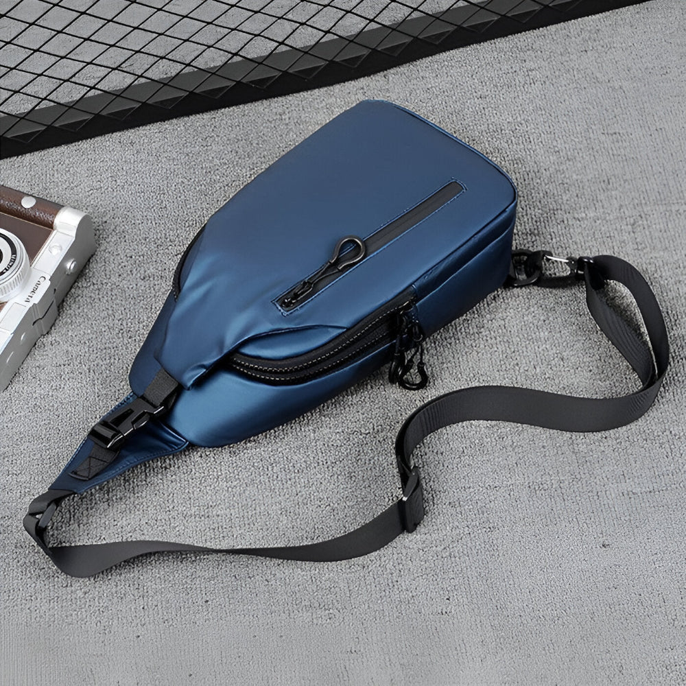 Justerbar Svart Crossbodyväska för Män - Mode Crossbodyväska