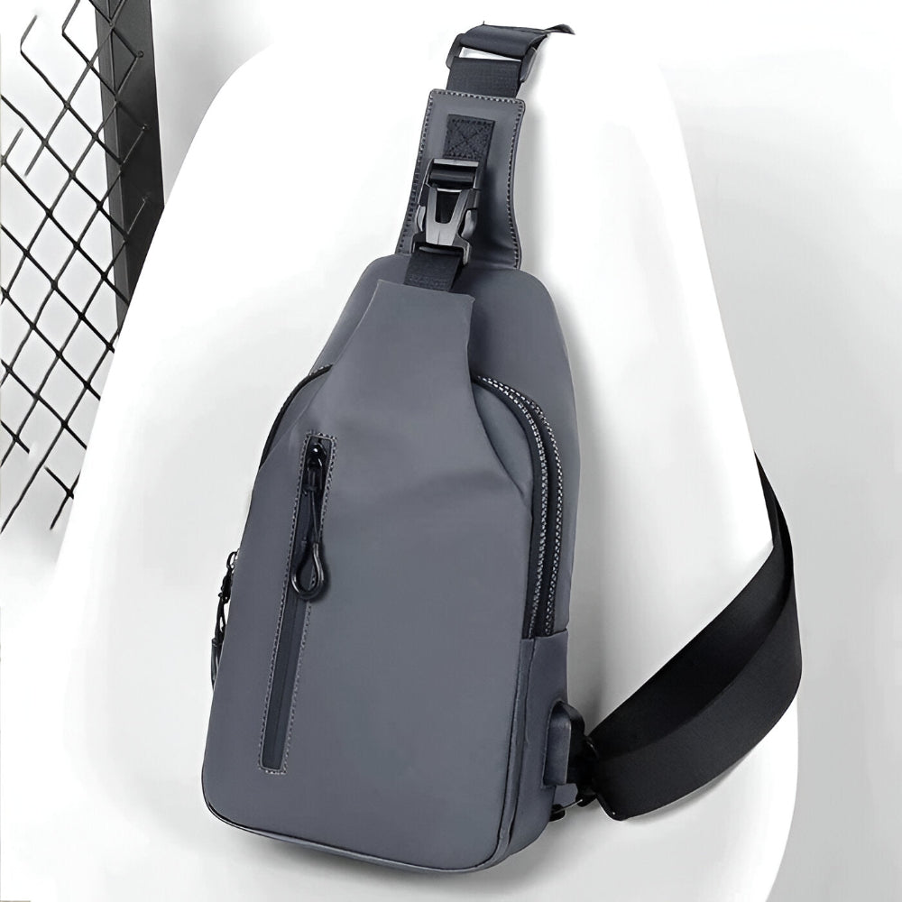 Justerbar Svart Crossbodyväska för Män - Mode Crossbodyväska