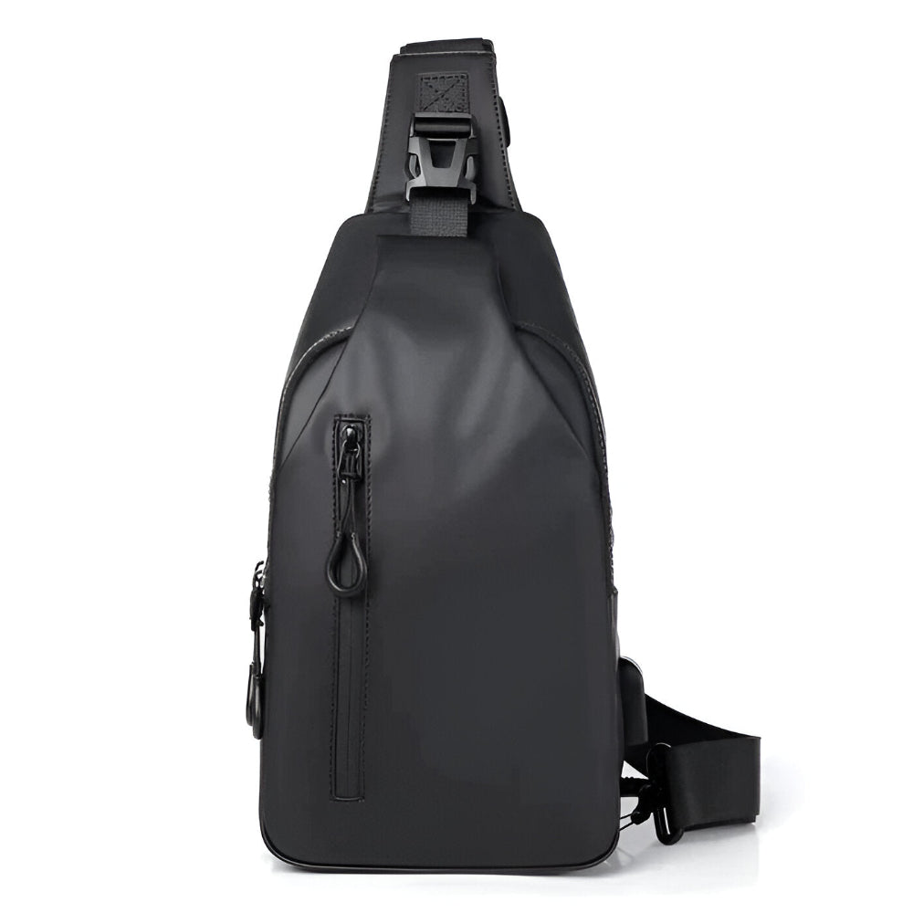 Justerbar Svart Crossbodyväska för Män - Mode Crossbodyväska
