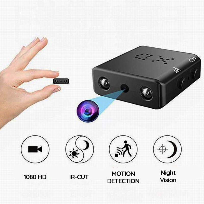 Mini HD kamera med lyd og bevægelsesdetektion | Diskret sikkerhedskamera med natfunktion og Wi-Fi