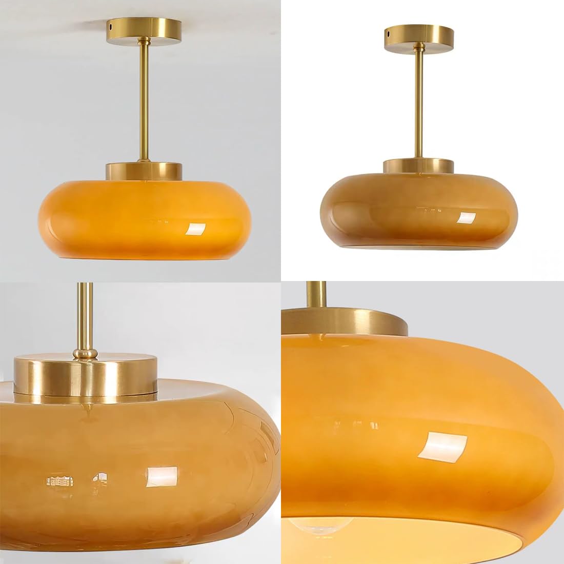 Vintage Rund Loftlampe i Glas - Tidløs Elegance & Belysning