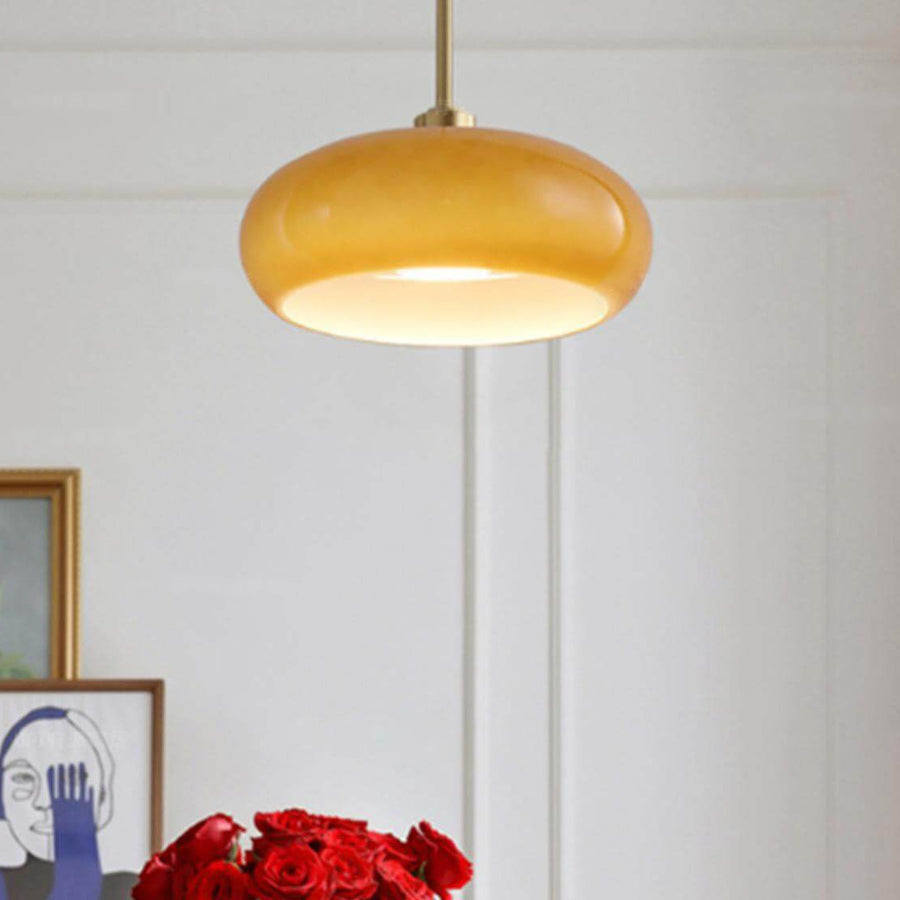 Vintage Rund Loftlampe i Glas - Tidløs Elegance & Belysning