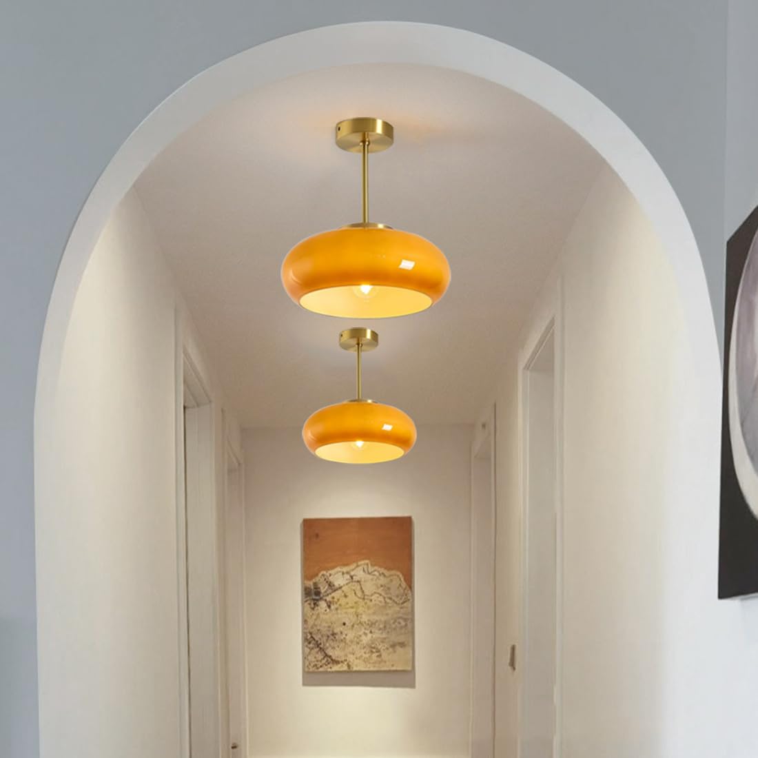 Vintage Rund Loftlampe i Glas - Tidløs Elegance & Belysning