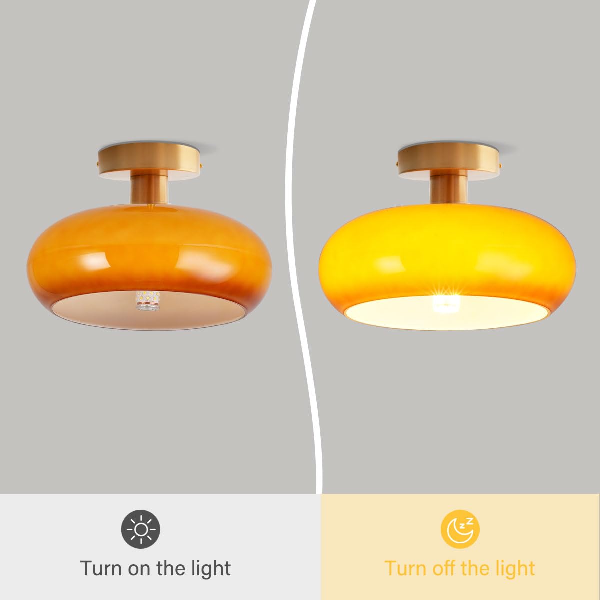 Vintage Rund Loftlampe i Glas - Tidløs Elegance & Belysning
