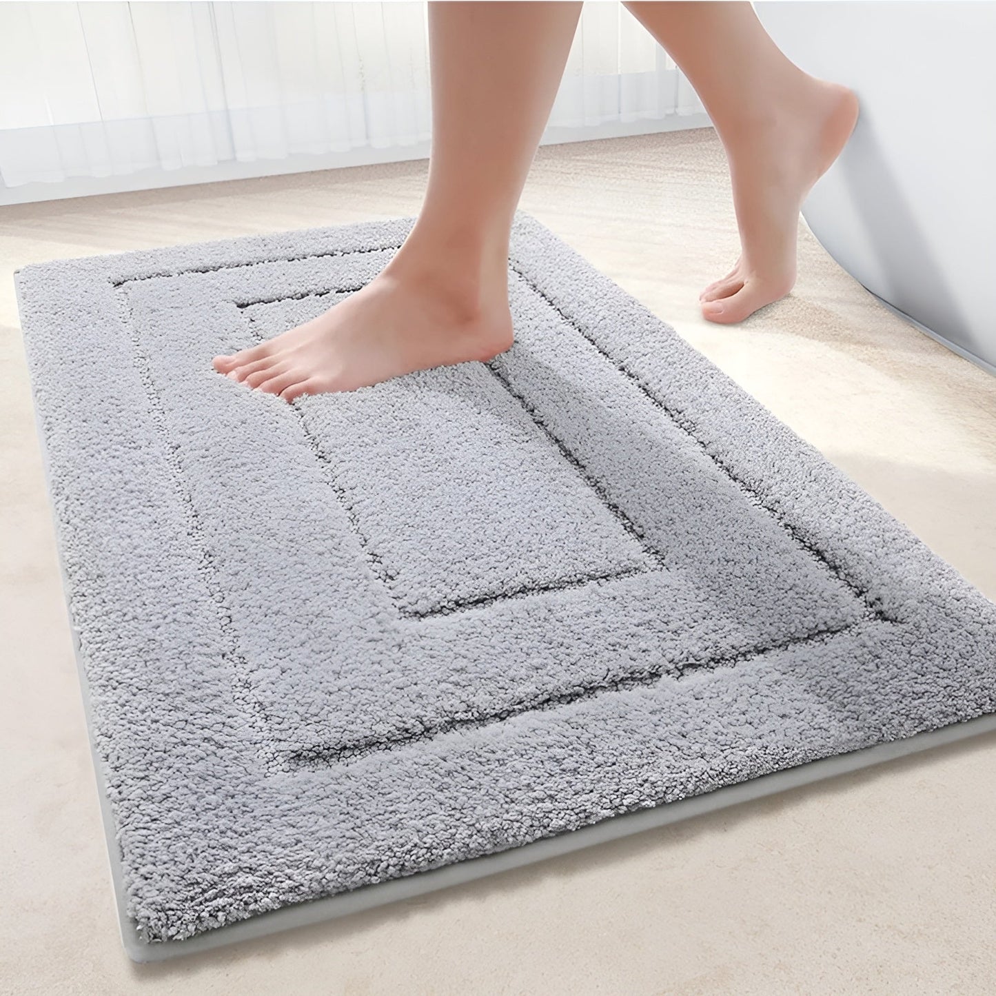 Halkfri Badmatta i Mikrofiber | Snabbtorkande & Tvättbar