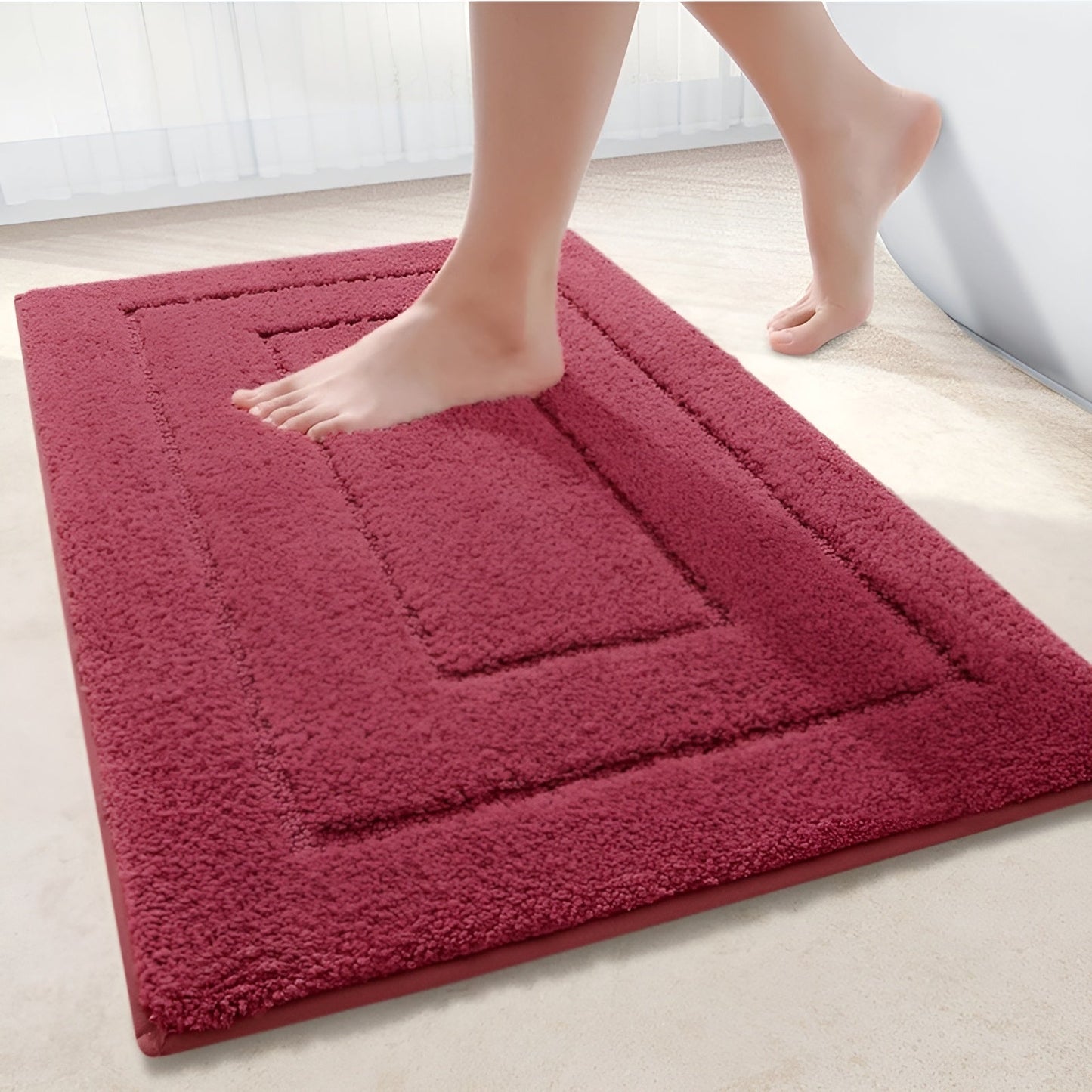 Halkfri Badmatta i Mikrofiber | Snabbtorkande & Tvättbar