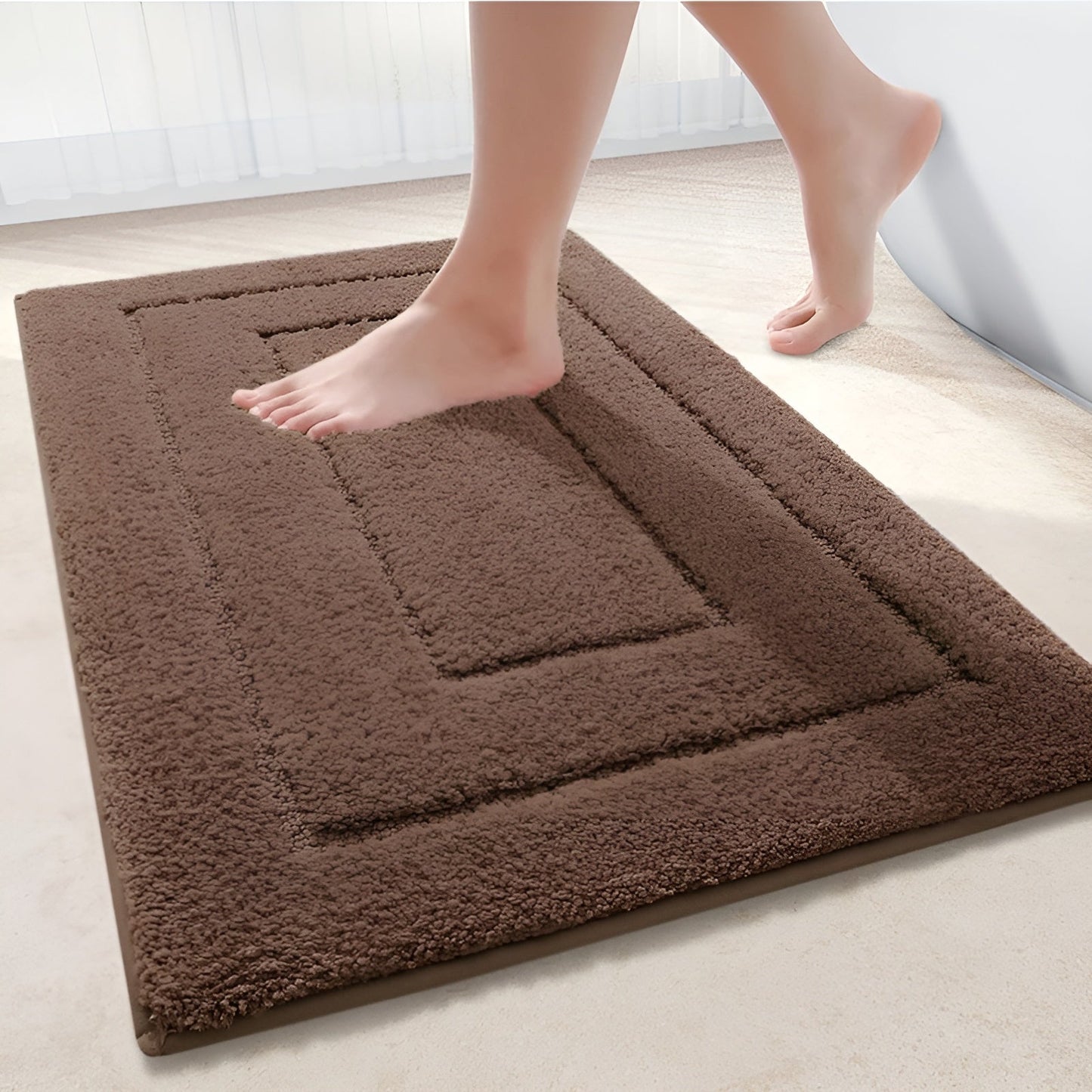 Halkfri Badmatta i Mikrofiber | Snabbtorkande & Tvättbar