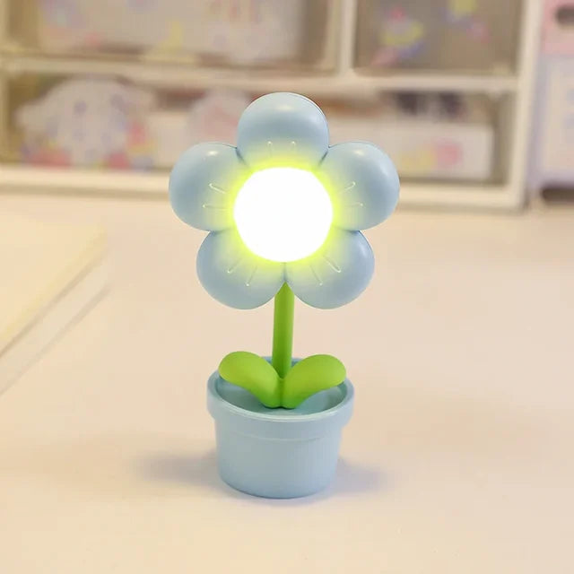 Elegant Blomsterformet Bordlampe med Blid LED Belysning