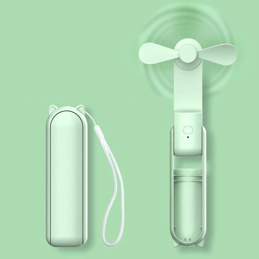 Kompakt USB-Opladelig Håndventilator med Powerbank & 3 Hastigheder