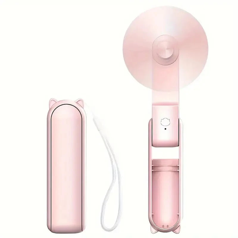 Kompakt USB-Opladelig Håndventilator med Powerbank & 3 Hastigheder