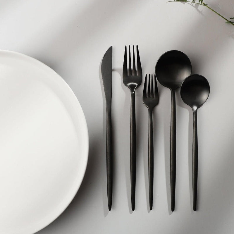 Elegant bestickset i rostfritt stål – Gulddesign | 24 eller 48 delar