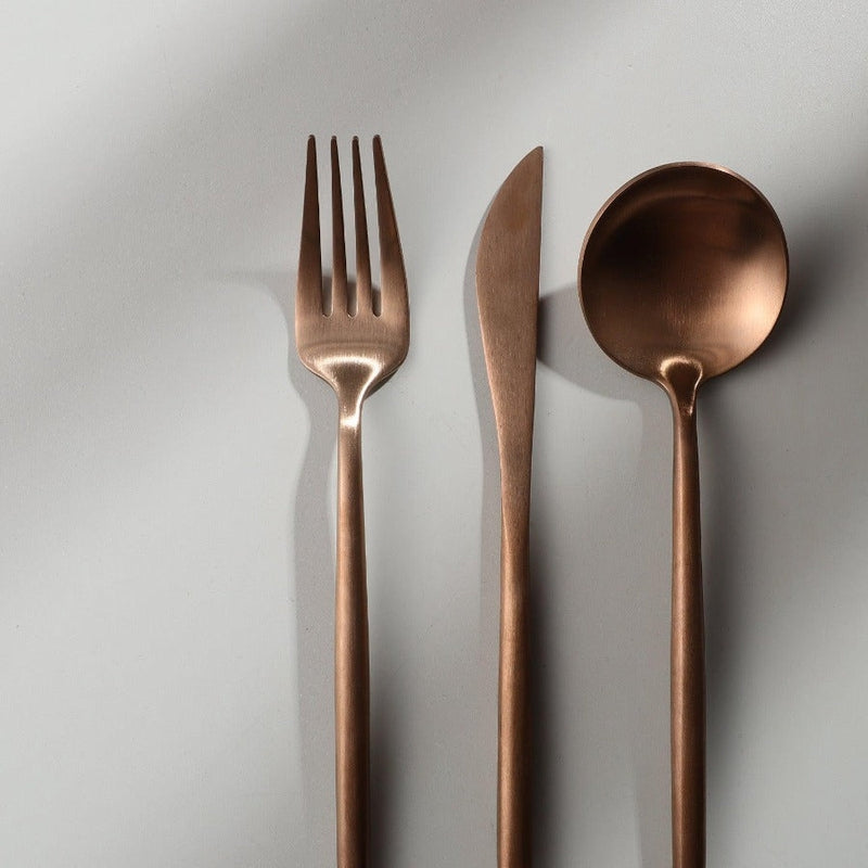 Elegant bestickset i rostfritt stål – Gulddesign | 24 eller 48 delar