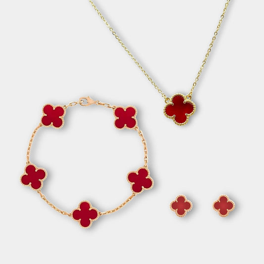 Smyckesset med halsband, armband och örhängen i lyxdesign