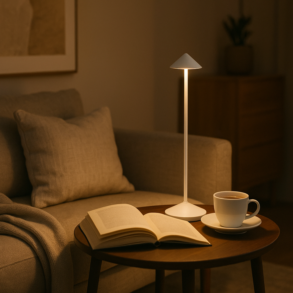 Trådløs LED Bordlampe med Dimbart, Vejrbestandigt Design