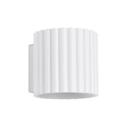Modern vit vägglampa med flöjt-design - Elegant belysning