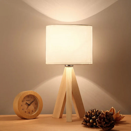 Moderne Bordlampe i Træ - Naturlig Elegance til Dit Hjem