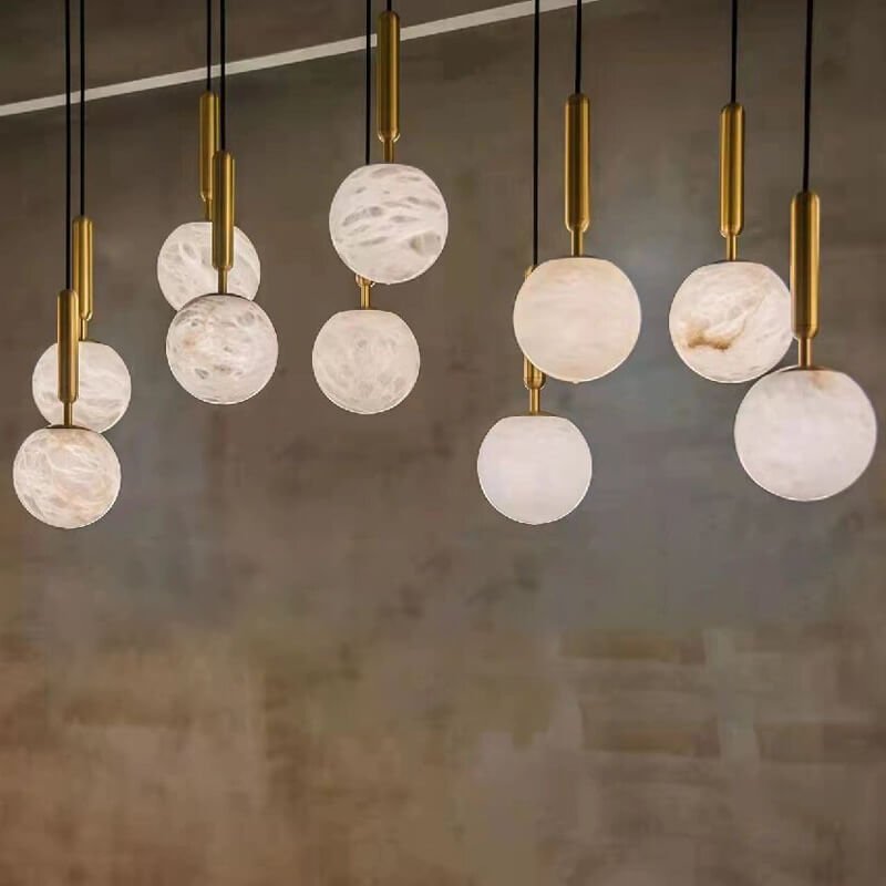 Eksklusiv Alabaster Pendel - Skab Hygge og Elegance