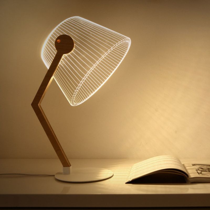 Elegant LED-bordslampa med justerbar ljusstyrka för sovrummet