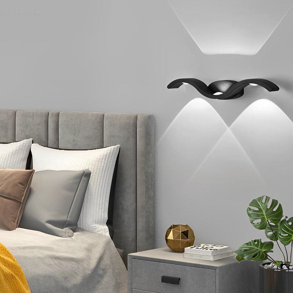 Energibesparande LED Utomhus Vägglampa med Vågformad Design