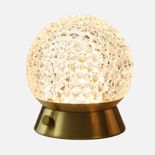 Elegant trådlös LED-bordslampa med kristallklar skärm
