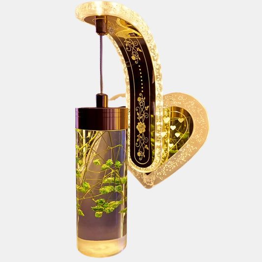 Elegant vägglampa med naturlig blomsterbelysning