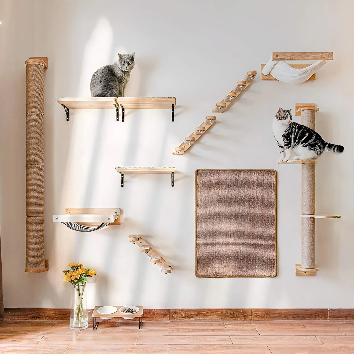 Klövmöbel till katter med klöspelare