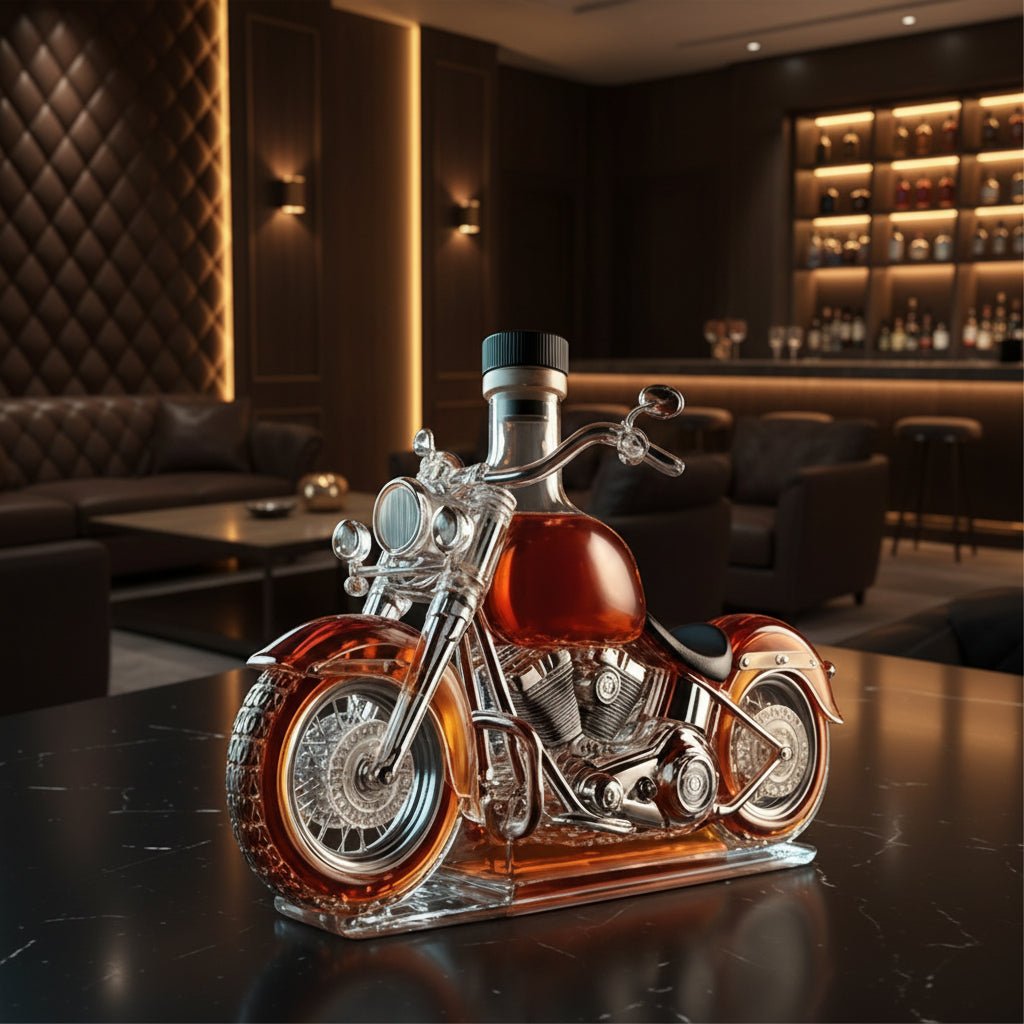 Motorcykel Whisky Karaffel - Unik V-Twin Glasdesign