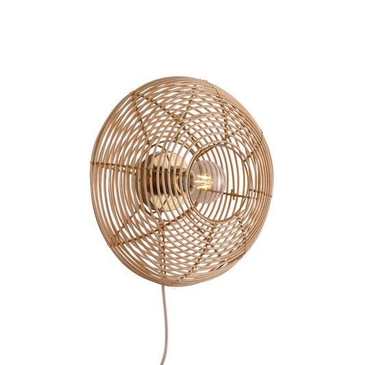 Elegant vägglampa Ø40 i rotting – skapa mys och stil