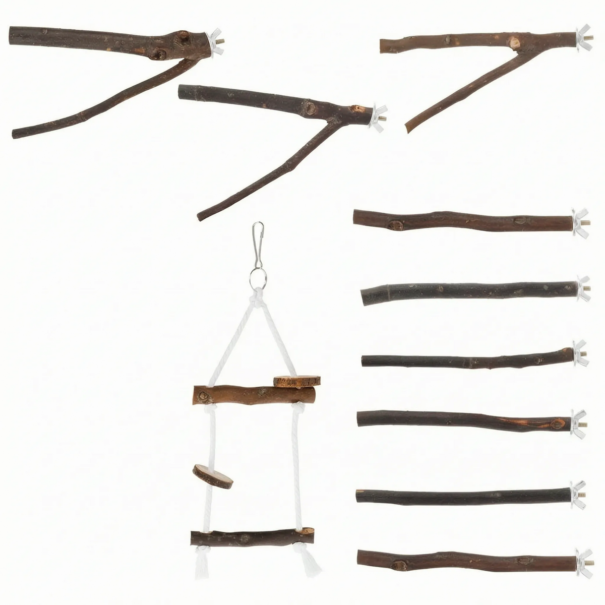 Naturlig fågelpinne – sittpinne-set