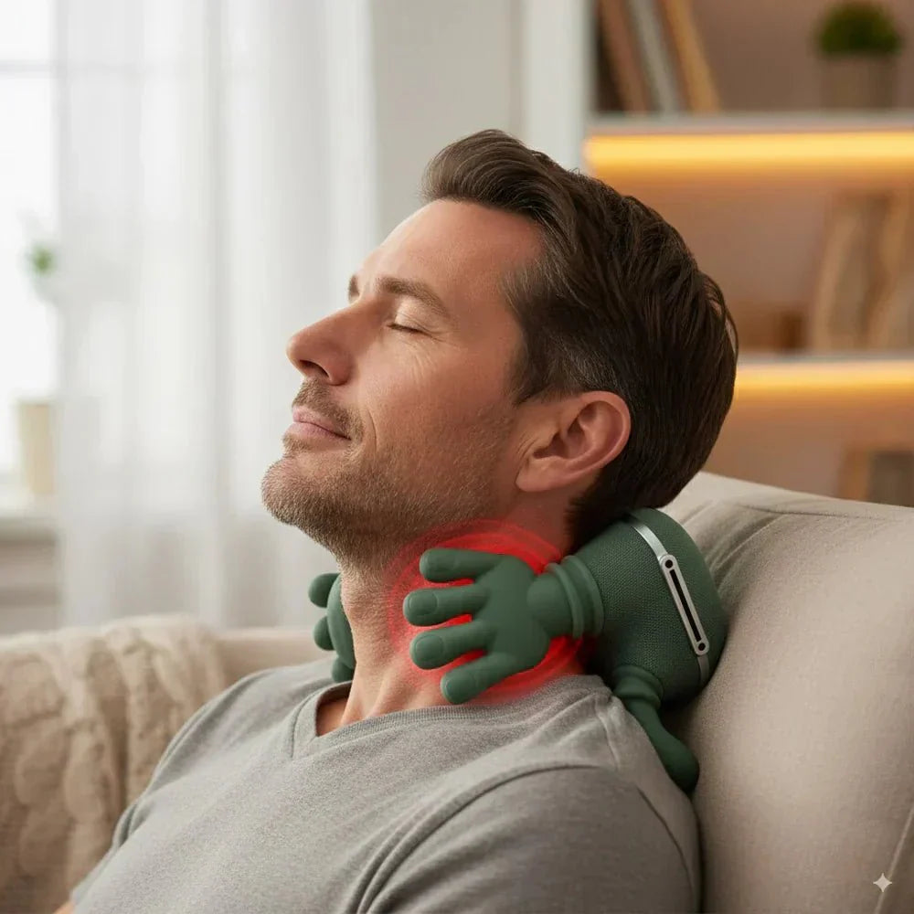 Trådlös Nackmassageapparat med Värmeterapi – Avslappning och Komfort