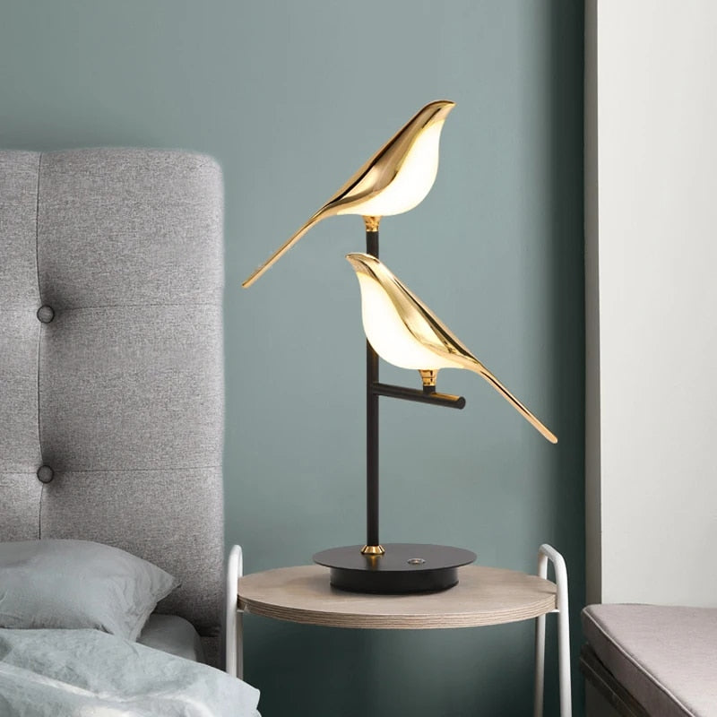 LED Bordslampa med Fågeldesign - Energibesparande Elegans