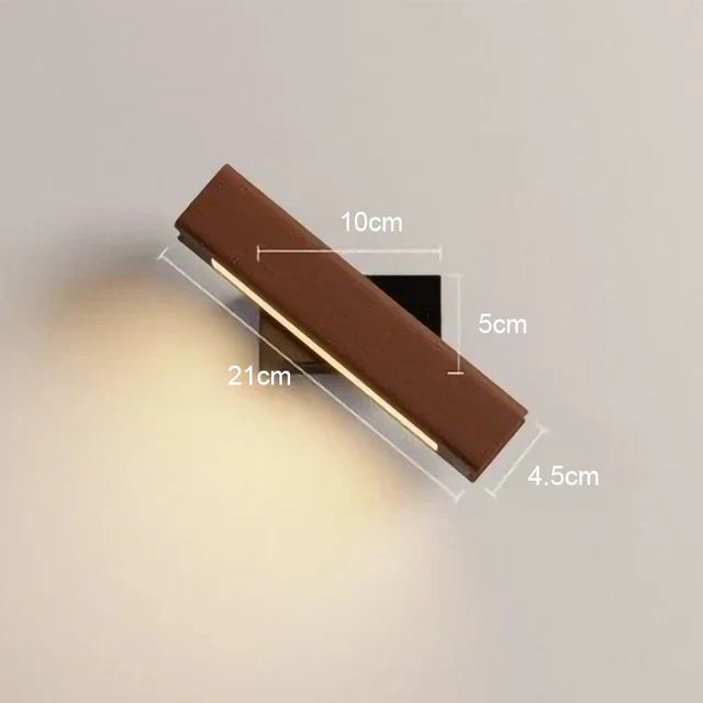 LED træ væglampe til soveværelset med varm belysning
