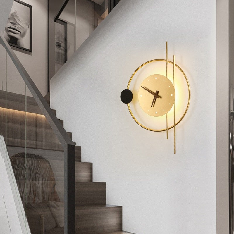 Moderne LED Vægur med Justerbart Lys – Stilfuldt og Funktionelt