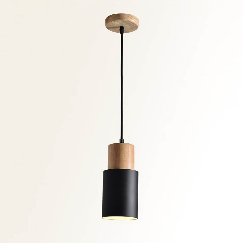 Elegant Träpendel i Svart – Modern Cylinderdesign
