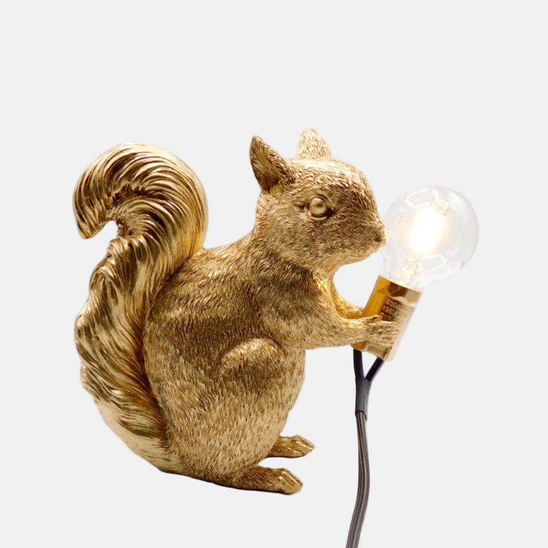 Ekorrinspirerad Bordslampa med Mysbelysning