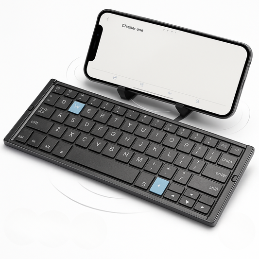Sammenfoldeligt Trådløst Tastatur med Magnetisk Tablet Holder