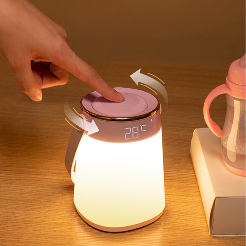 Genopladelig LED Natlampe med Fjernbetjening og Temperaturvisning
