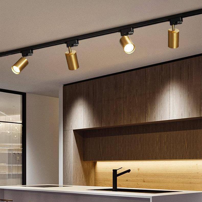 Moderne LED Loftlampe med Justerbare Spotlys i Sort Metal