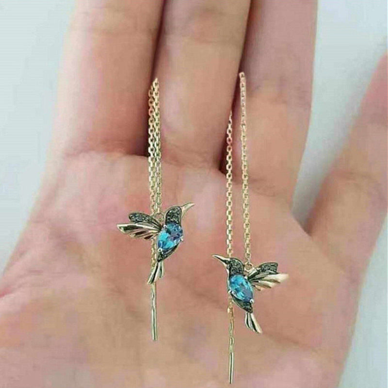 Eleganta Kolibriörhängen med Strass