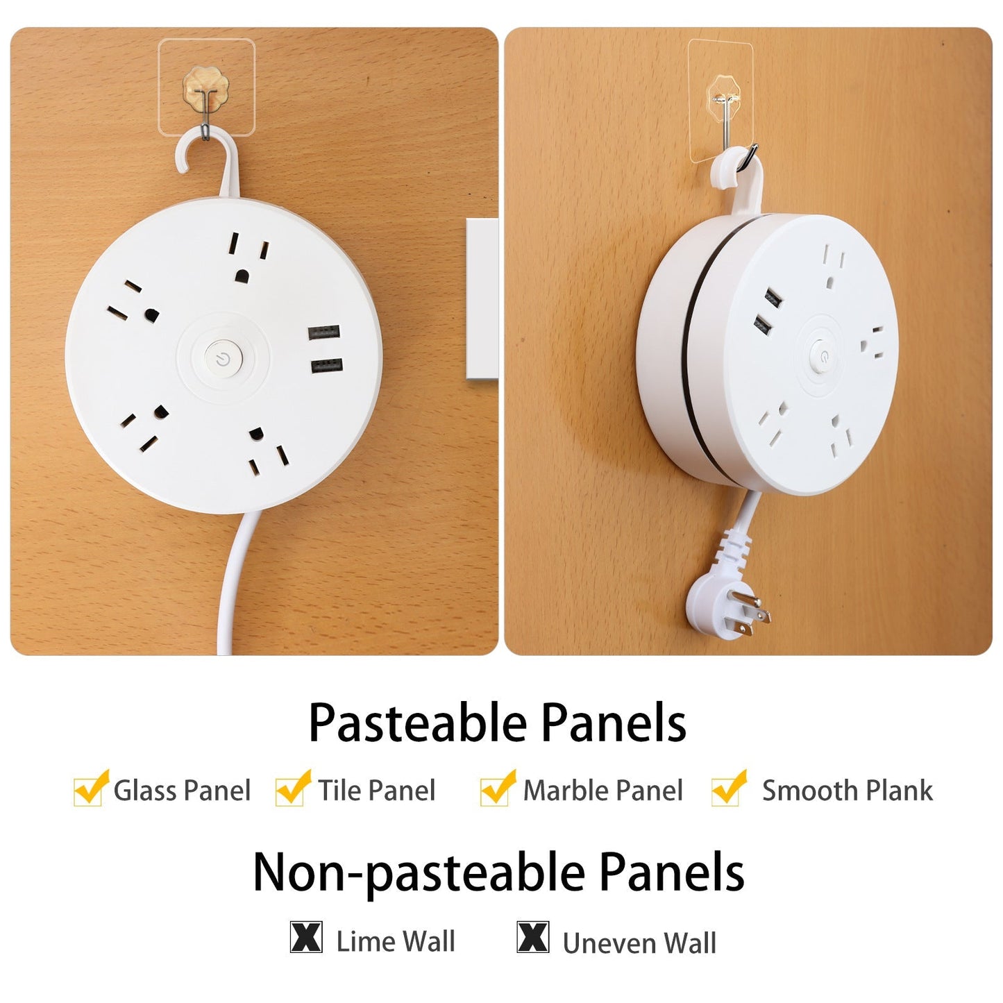 Round Total Connect-kabel för strömförlängning