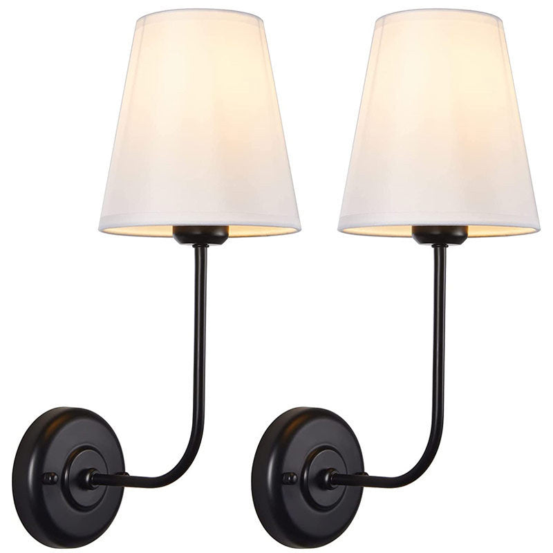 Modern Vägglampa med Linneskärm - Mjuk Belysning för Hemmet