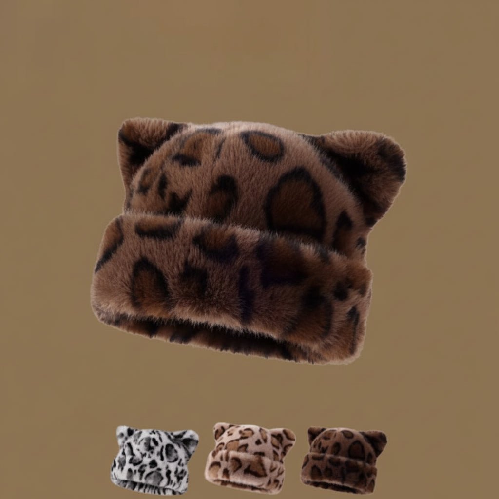 Blød Leopardmønstret Hue – Varm og Trendy Vintertilbehør