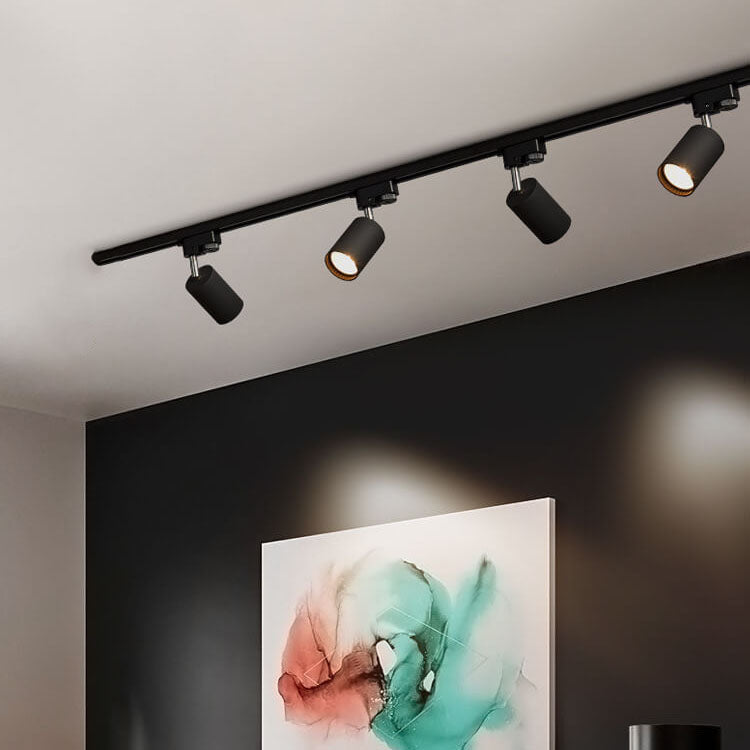Moderne LED Loftlampe med Justerbare Spotlys i Sort Metal