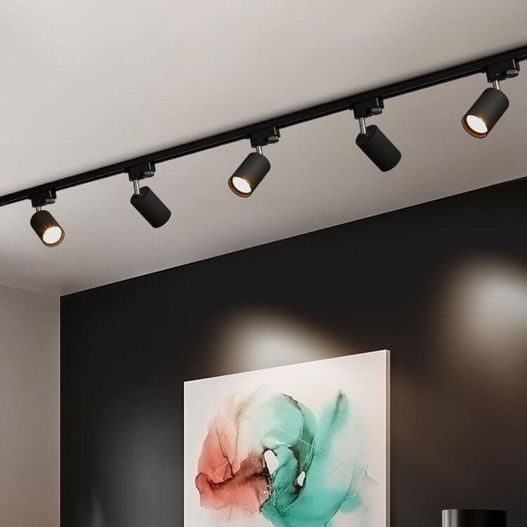 Moderne LED Loftlampe med Justerbare Spotlys i Sort Metal