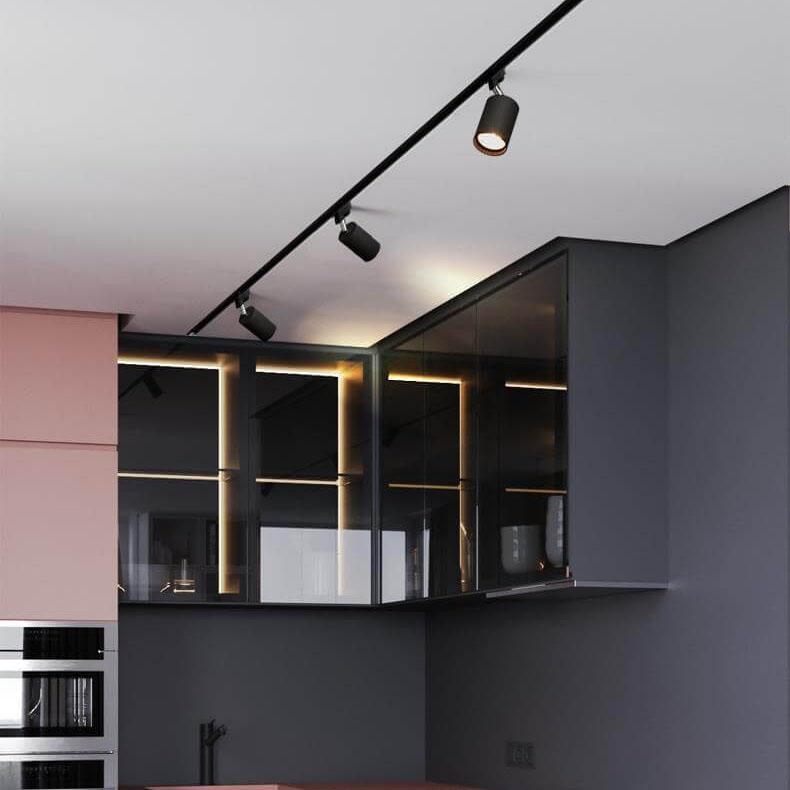 Moderne LED Loftlampe med Justerbare Spotlys i Sort Metal