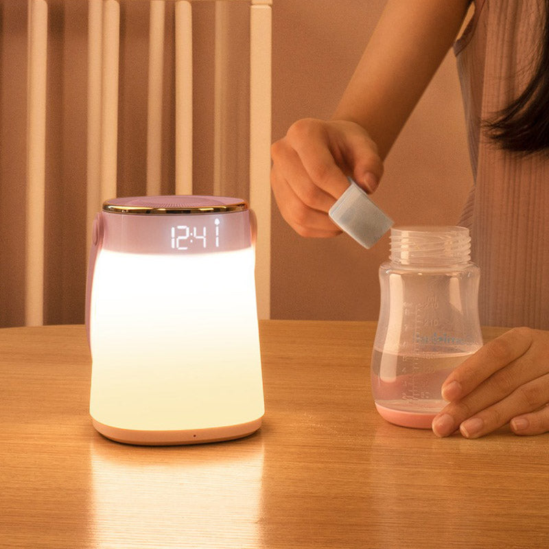 Genopladelig LED Natlampe med Fjernbetjening og Temperaturvisning