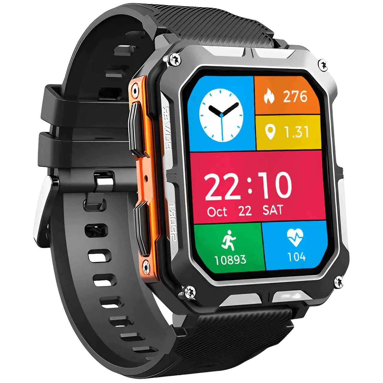 Robust Smartwatch med Pulsmonitor og Skridttæller