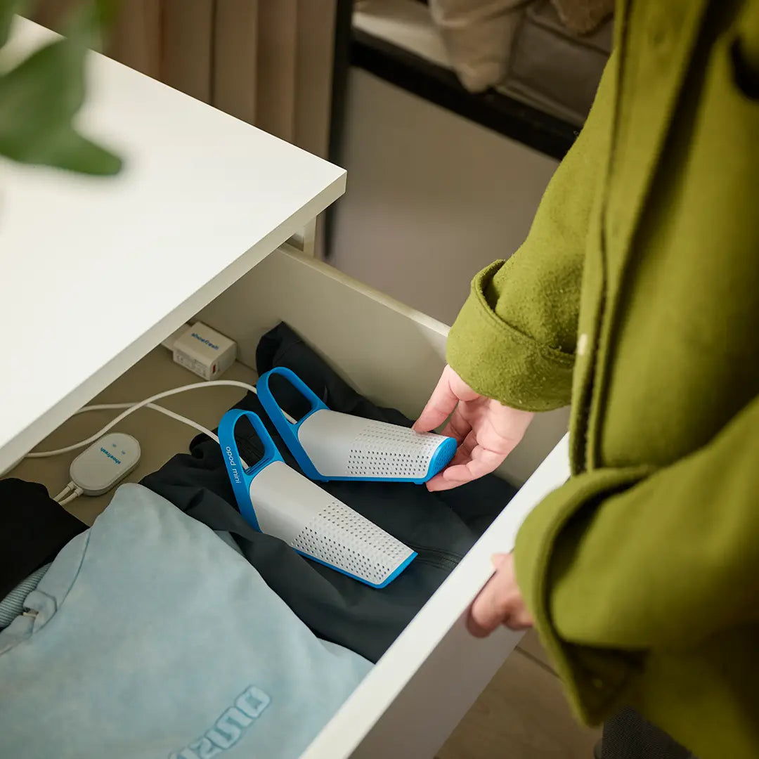 Bärbar elektrisk skotork och luktborttagare, effektiv och behändig